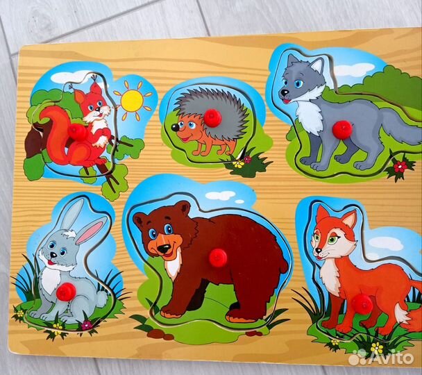 Развивающие деревянные игрушки, пазлы,пирамида