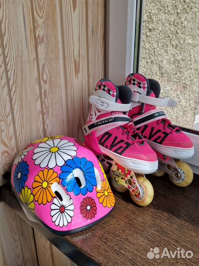 Ролики детские раздвижные и шлем