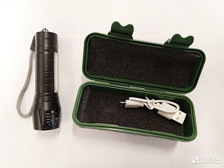 Компактный светодиодный фонарик аккумуляторный