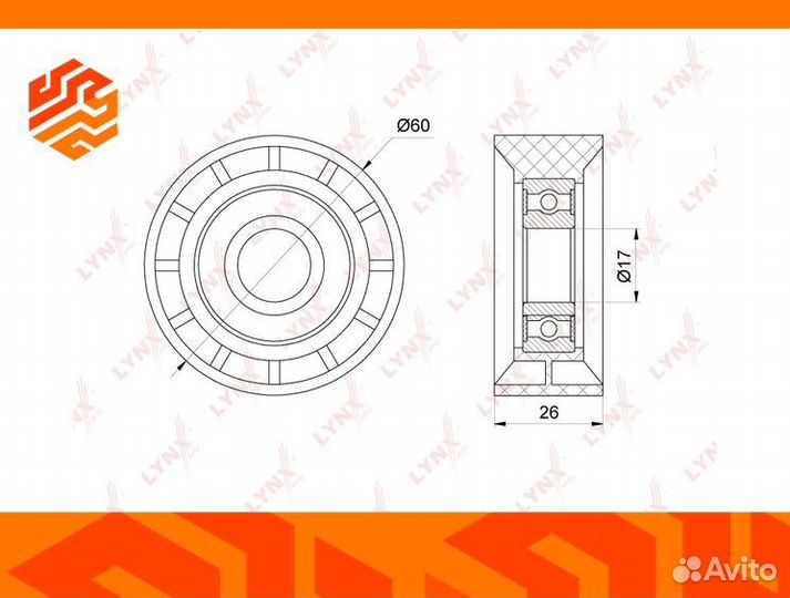 Ролик натяжной приводного ремня lynxauto PB5272