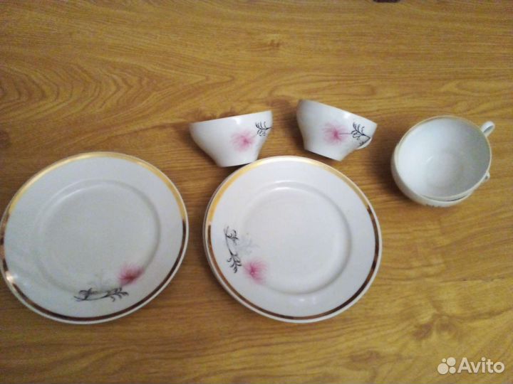 Чайная пара Агашки и тарелки Дулево и Чехия