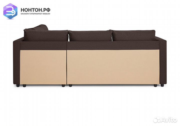 Диван угловой дельфин Мансберг лайт кофейный