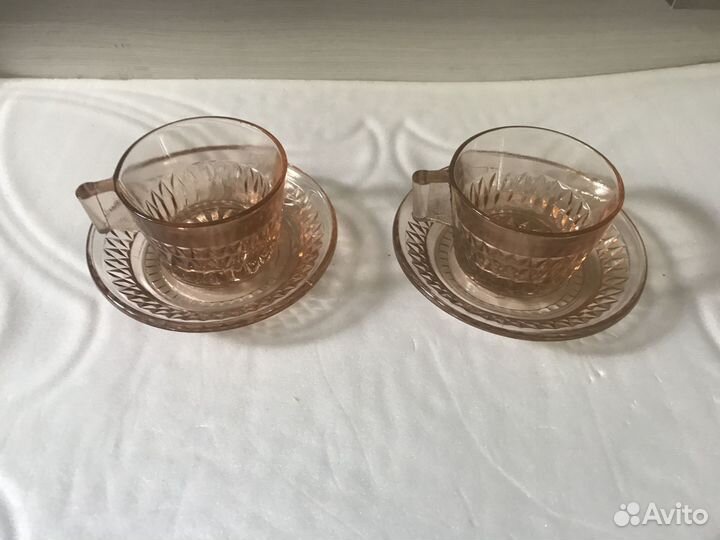 Кофейная пара карамельное стекло СССР