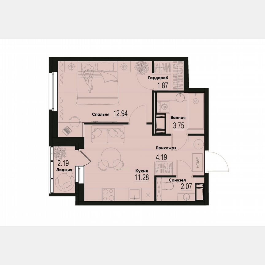 1-к. квартира, 37,2 м², 6/12 эт.