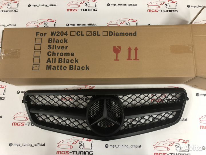 Решетка Mercedes в стиле С63 W204 чр. мат 1 полоса