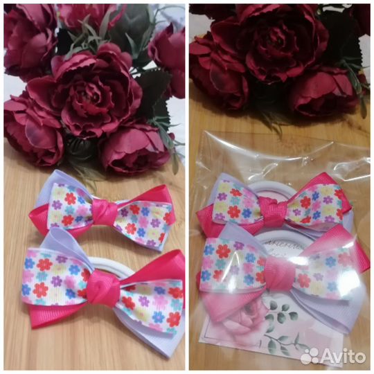 Бантики для волос ручная работа