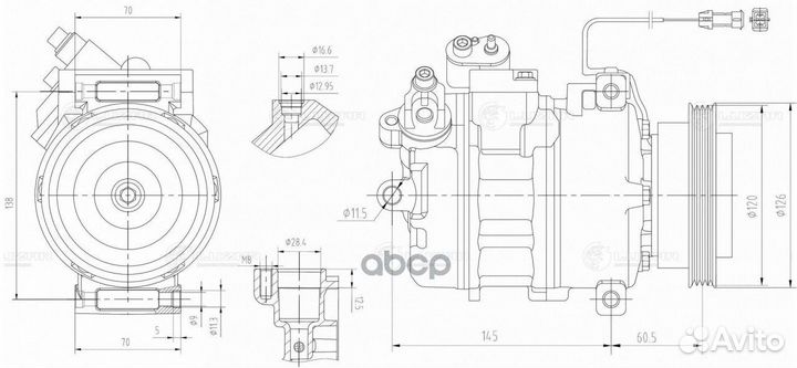 Компрессор кондиционера audi A4/A6/passat 1.6-2