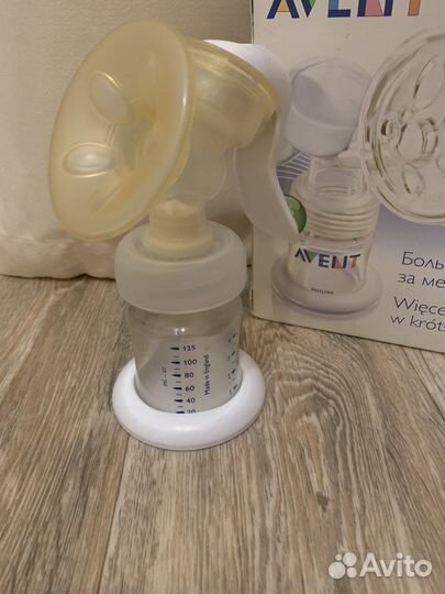 Молокоотсос ручной авент + бутылочка