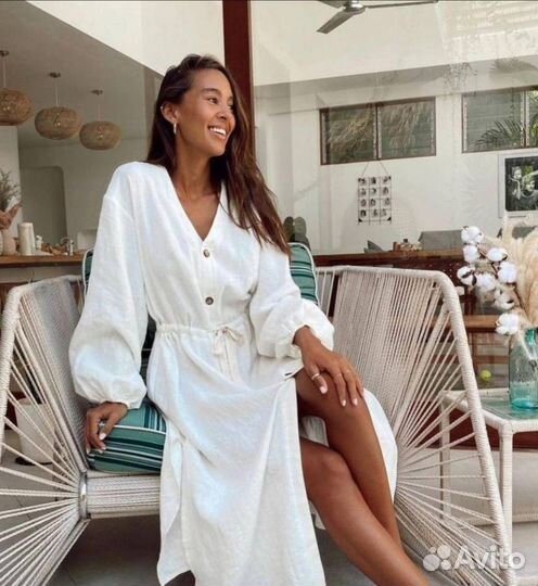 Модное платье Лен 100%