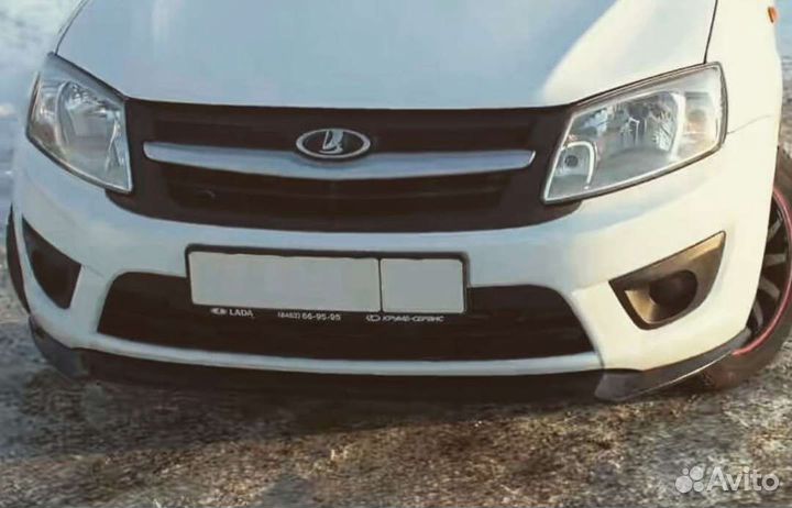 Губа на бампер granta