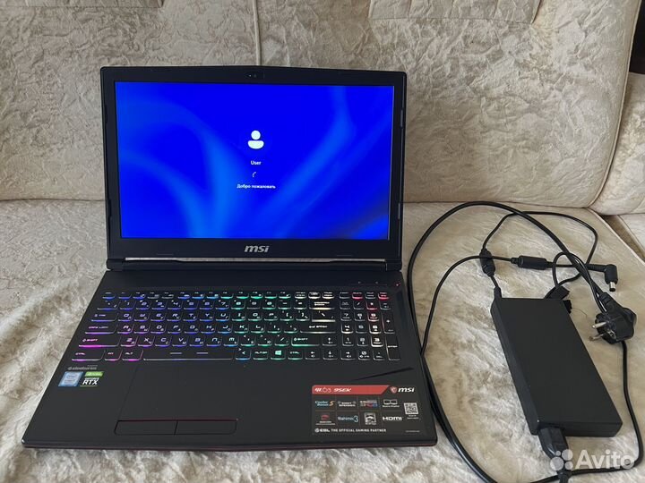 Игровой ноутбук msi Core i-7 9gen, rtx 2060, 16 gb