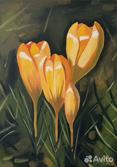 Картина маслом на холсте цветы