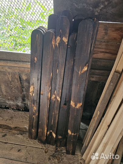 Штакетник деревянный обозженный