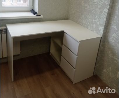 Угловой письменный стол белый Икея Мори новый