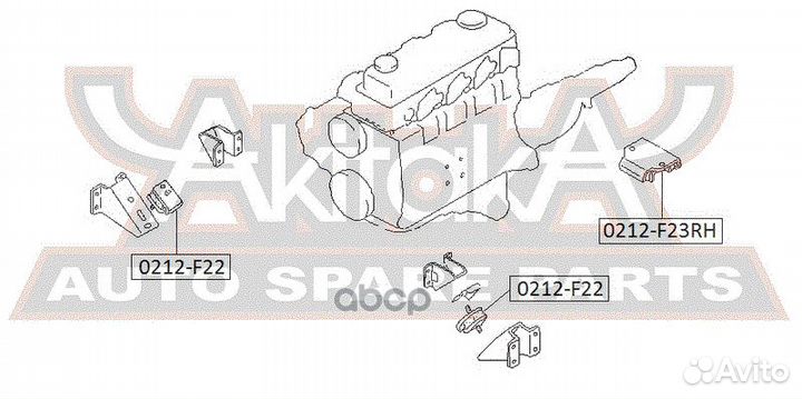 Подушка двигателя перед прав/лев 0212F22 asva