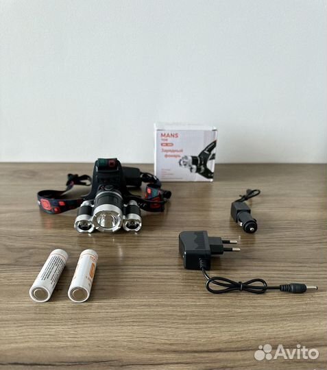 Фонарь налобный аккумуляторный светодиодный мощный