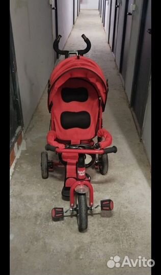 Велосипед коляска с родительской ручкой