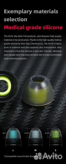 Амбушюры FiiO HS18 новые