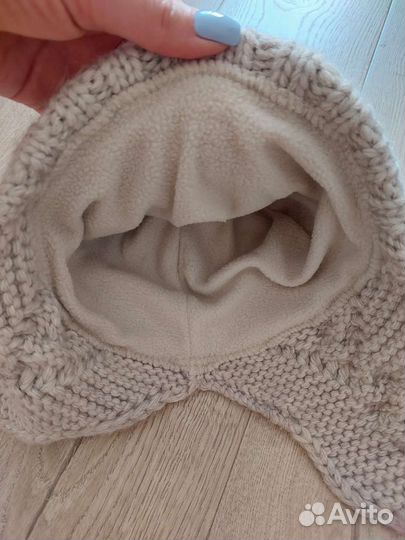 Шапка ушанка женская вязаная