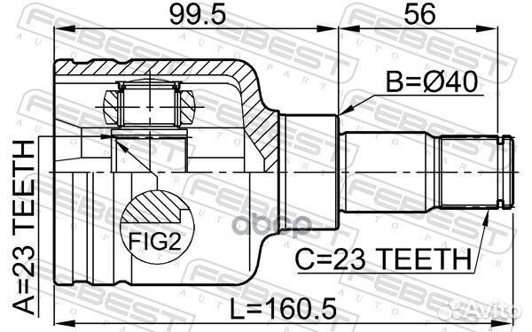 Шрус внутренний левый 23x40x23 2111-CB316LH Febest