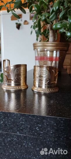 Стаканы тонкое стекло+ подстаканник СССР