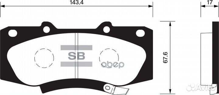Передние тормозные колодки hilux SP1484 Sangsin