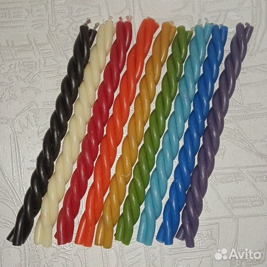 Цветные свечи, свечи - скрутки