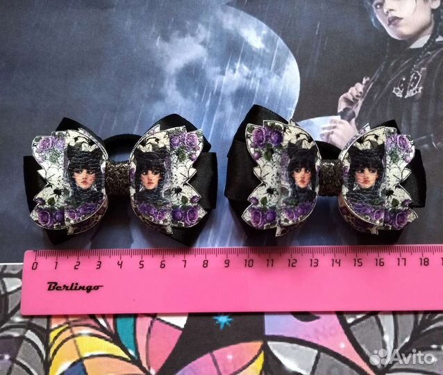 Уэнсдей бантики на резинке