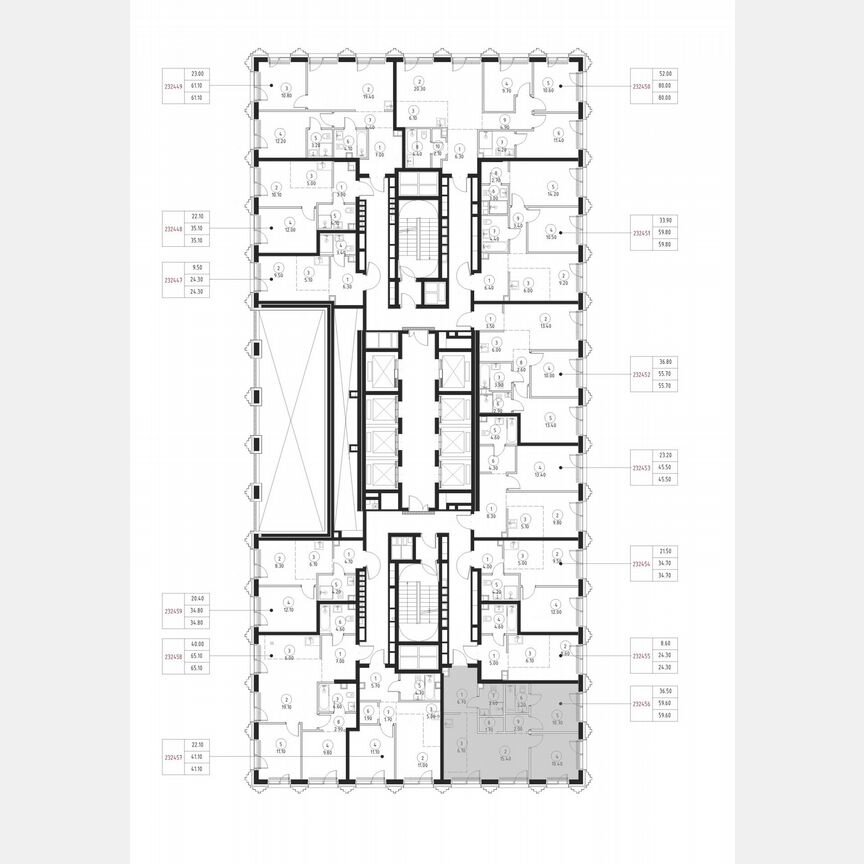 2-к. квартира, 59,6 м², 32/59 эт.