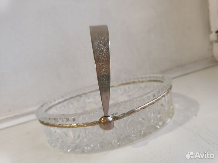 Конфетница разное стекло металл винтаж