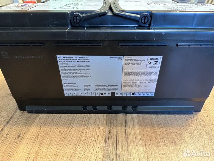 Оригинальный аккумулятор BMW AGM 105 А/ч R+ EN950А