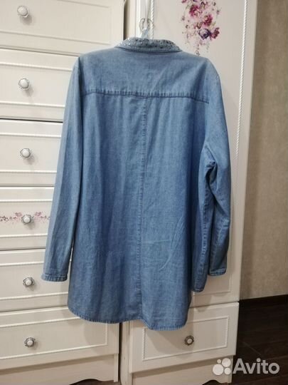 Джинсовая рубашка Plus size