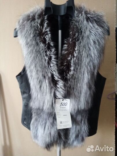 Кожаный жилет женский