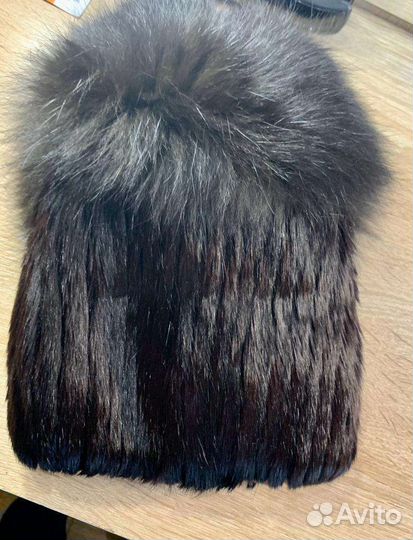 Шапка женская из натуральной норки, теплая