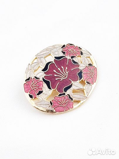 Винтажная брошь, Fish&Crow, клуазоне