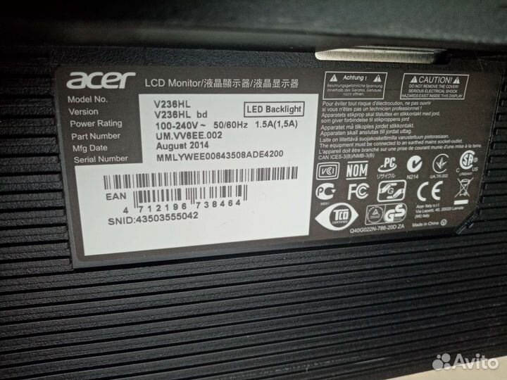 Монитор широкоформатный Acer 24