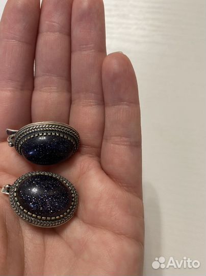 Серебряное кольцо и серьги