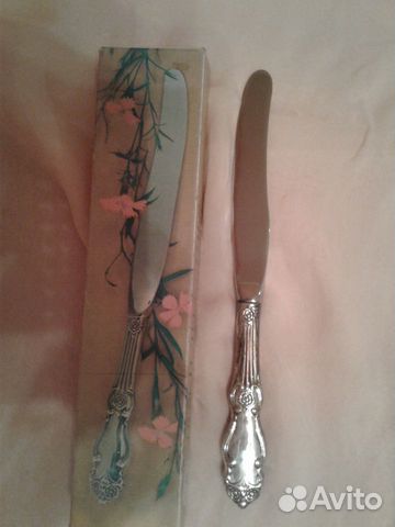 Ножи десертные с посеребренной ручкой