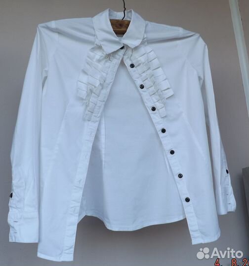 Блузка детская праздничная с жабо 140см