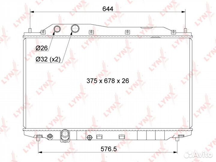 Радиатор охлаждения паяный honda Civic(FD) 1.6-1.8