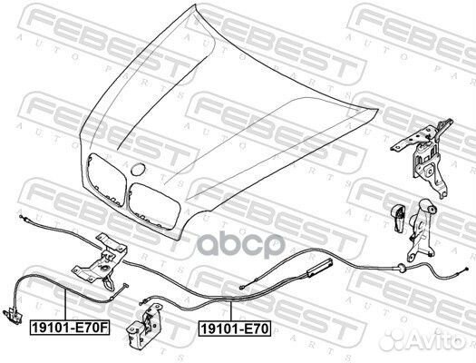 Трос открывания капота BMW X5 E70 All 19101E70F