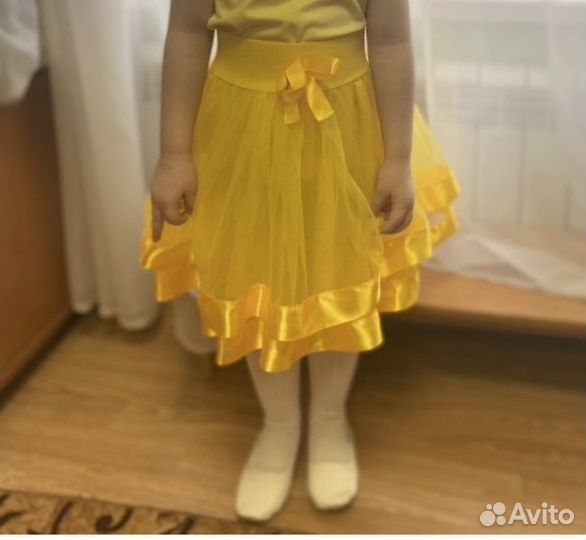 Юбка желтая для девочки праздничная