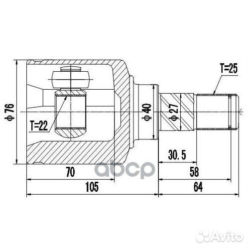 ШРУС nissan primera 2001- внутр. z87603r Zikmar
