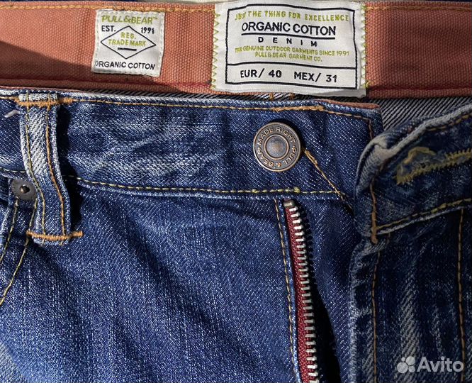 Джинсы pull and bear selvedge organic jeans