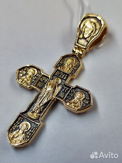 Золотой крест 585 пробы с чернением 7.07 гр