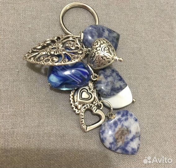 Брелок на сумку с сердечками валентинка