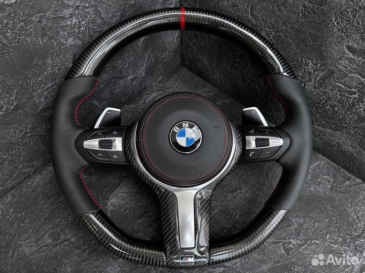 Рули BMW F серии. Строчка, подогрев, карбон Арт И151267563