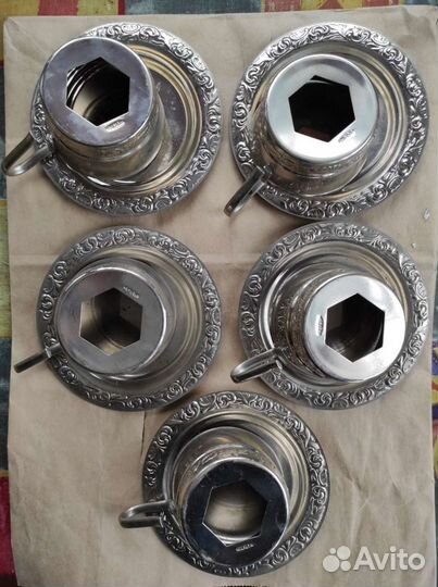 Сервиз. Сувенирный набор для кофе. Мельхиор