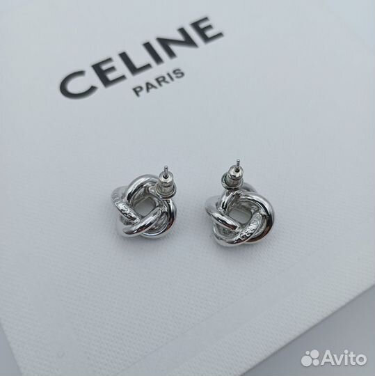 Серьги пусеты узелки Celine с узлами