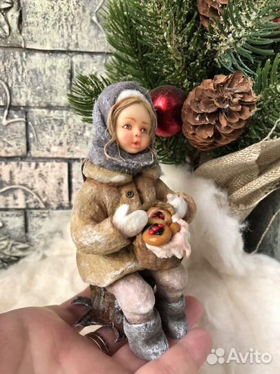 Ватная игрушка на ёлку